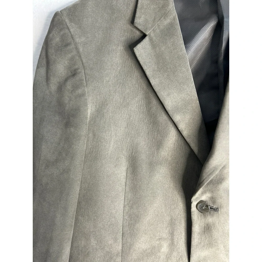 Oakmont Vintage Mens Brown Plaid Two Button Blazer Sport Coat size 44S see pics
